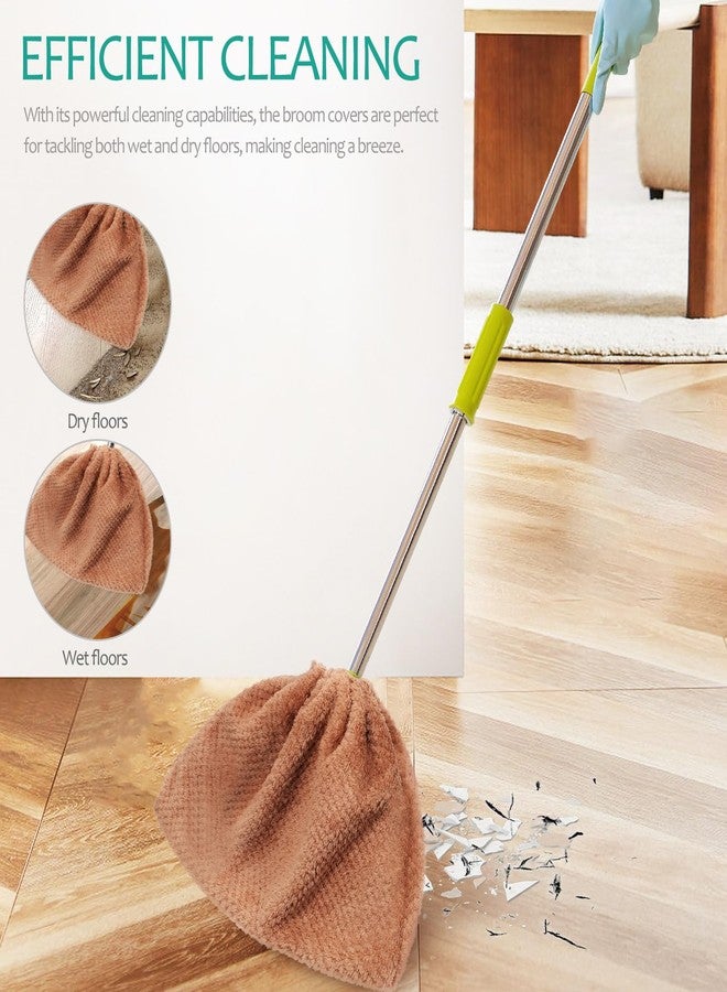 VICASKY 3pcs Washable Coral Velvet Broom Covers for Floor Cleaning Durable Dust Collection Cloths with Elastic Closure for Sweeping Mopping and Tasks at Home - Image 4